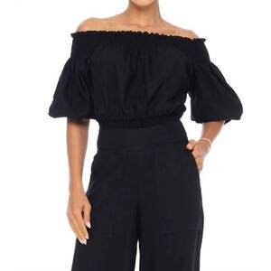 NEW SOLE leah off the shoulder top in black